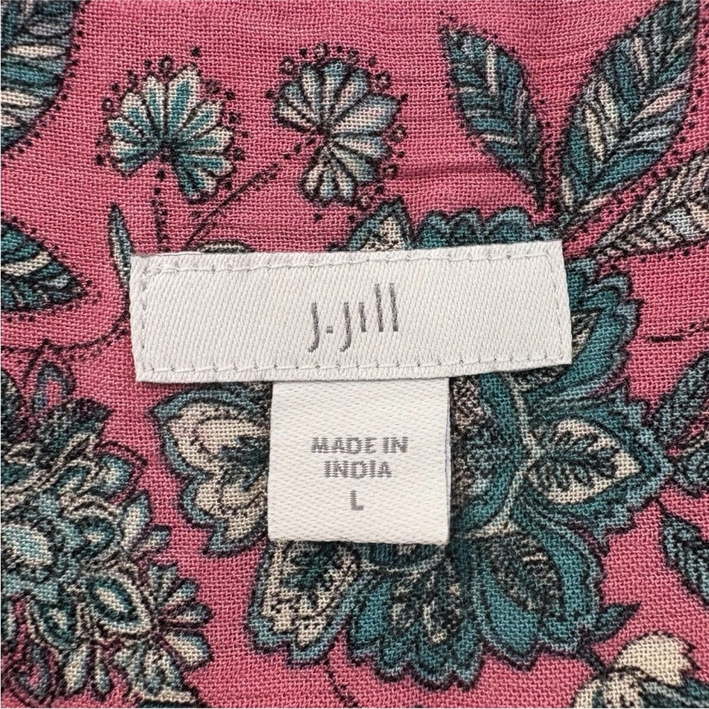 J Jill Dreamscape Border Print Pink Floral Maxi Dress Womens Size Large (963)‎ - Picture 4 of 6